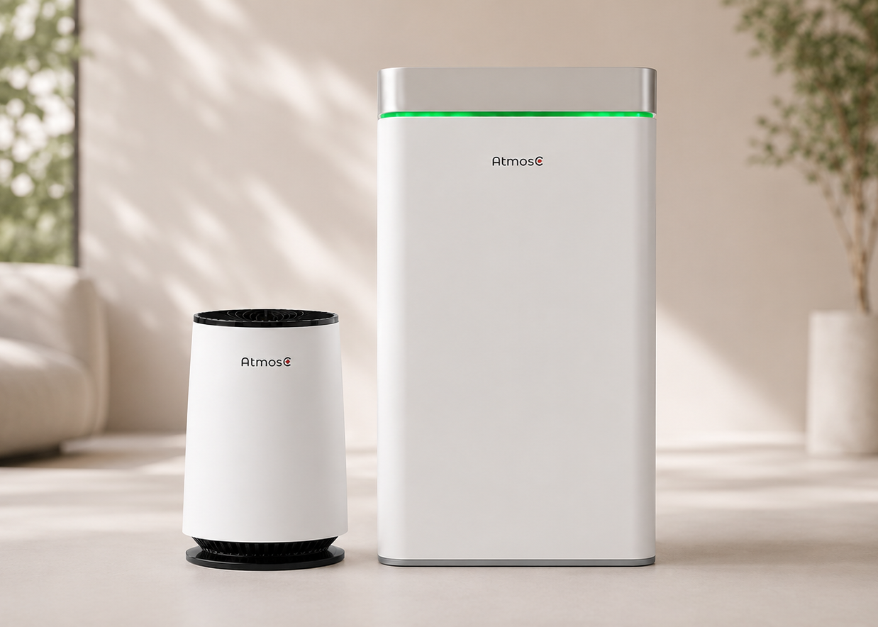 AtmosC Air Purifier Combo | 1 A Series + 1 Mini | Remove 99.997% Airborne Pollutants