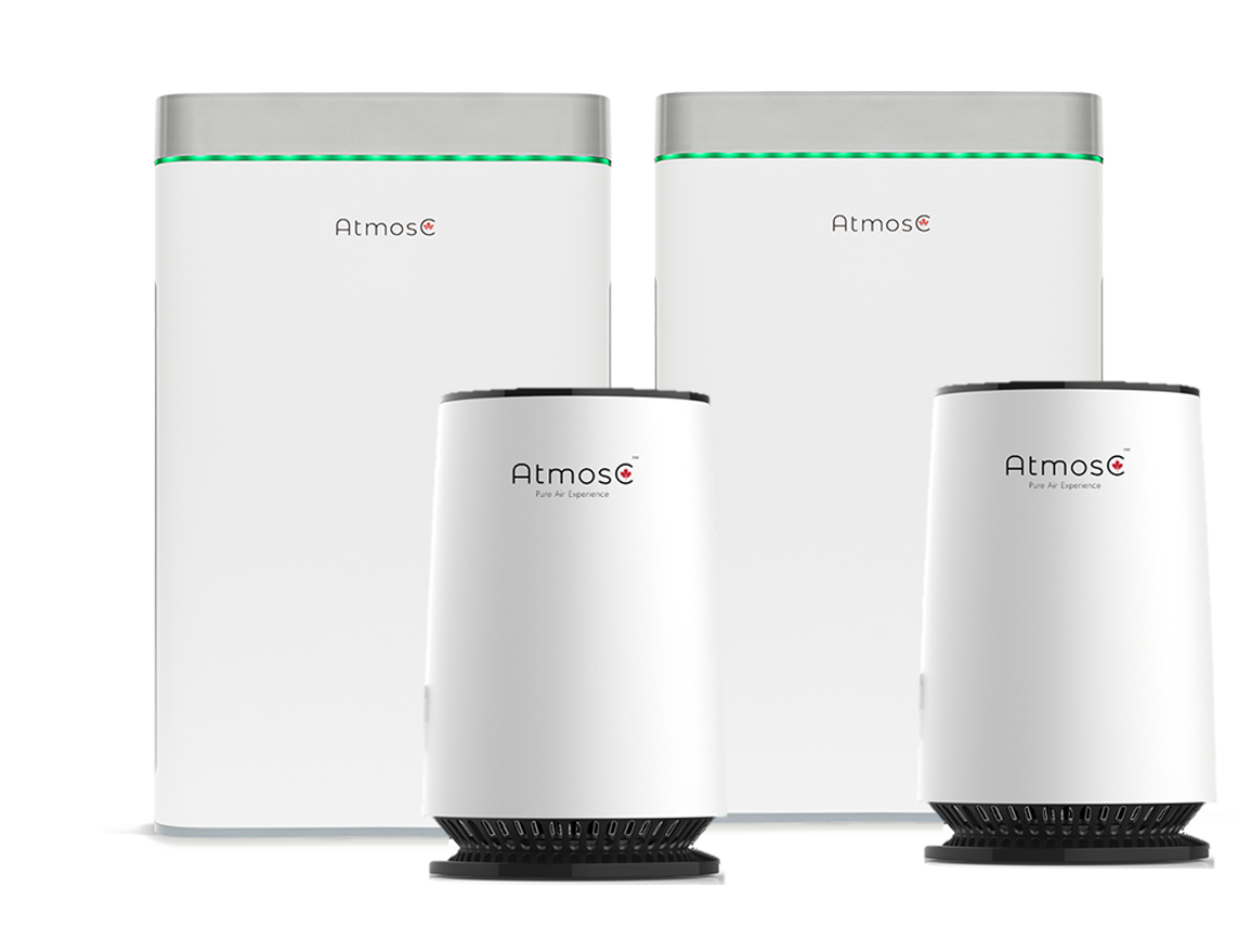 AtmosC Air Purifier Combo 2 A Series + 2 Mini Remove 99.997 Airbo